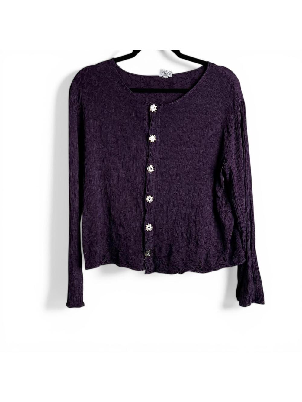 Vintage Purple Rayon Lightweight Witchy Cardigan